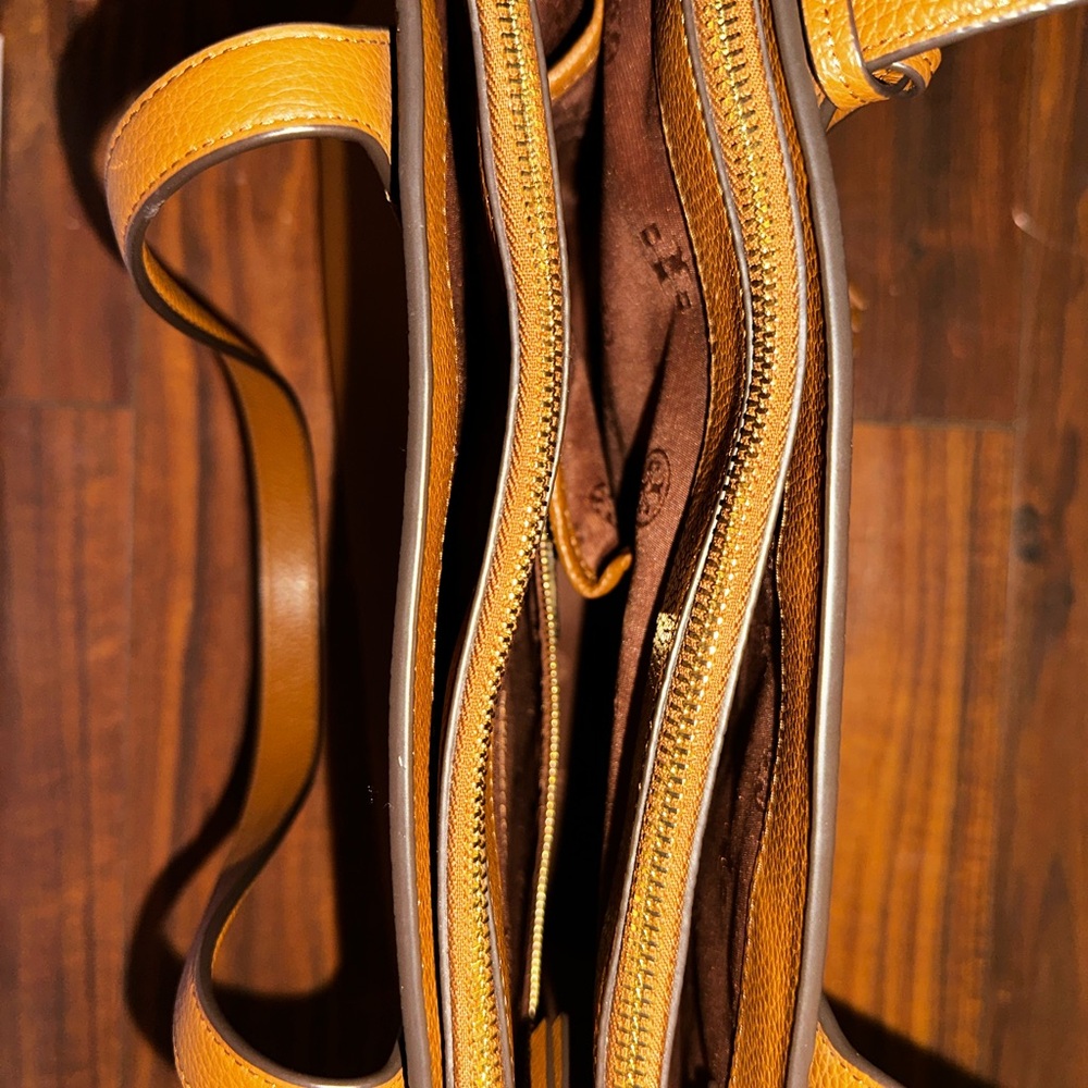 Tory Burch Brown Leather Tote with Tassels - Picture 2 of 6